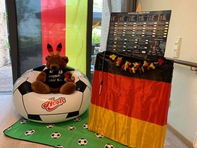 Im avendi-Pflegeheim in Wiesloch ist alles für die Fußball-EM vorbereitet