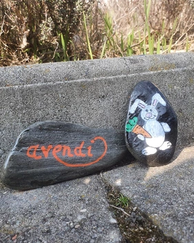 Ein unbekannter Künstler erfreut das avendi-Pflegeheim in Kochstedt mit bemalten Steinen